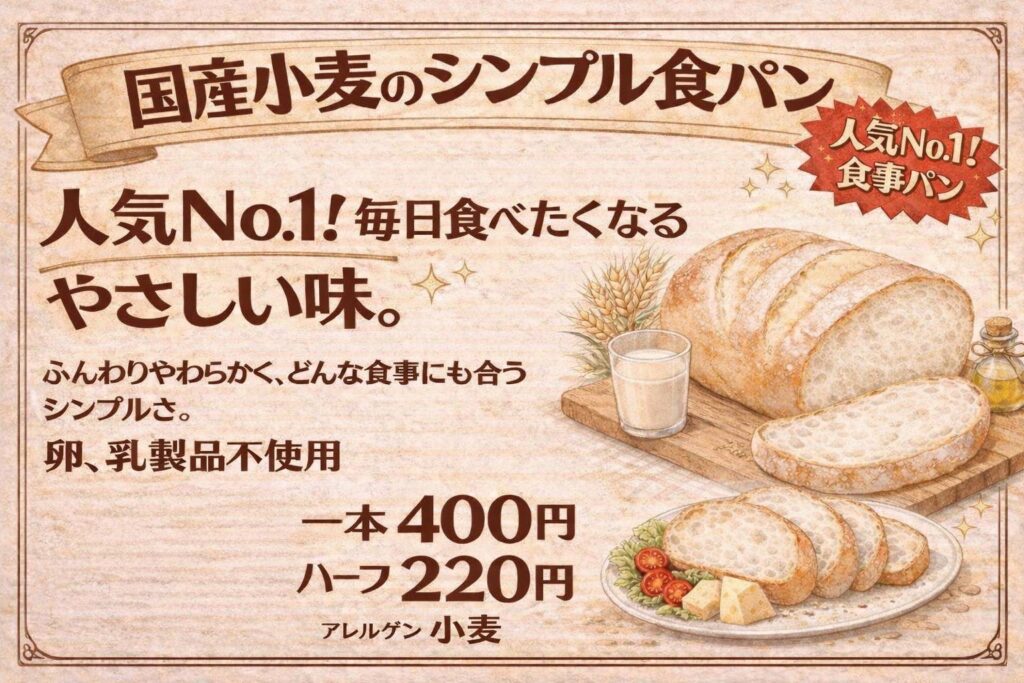 国産小麦のシンプルパン