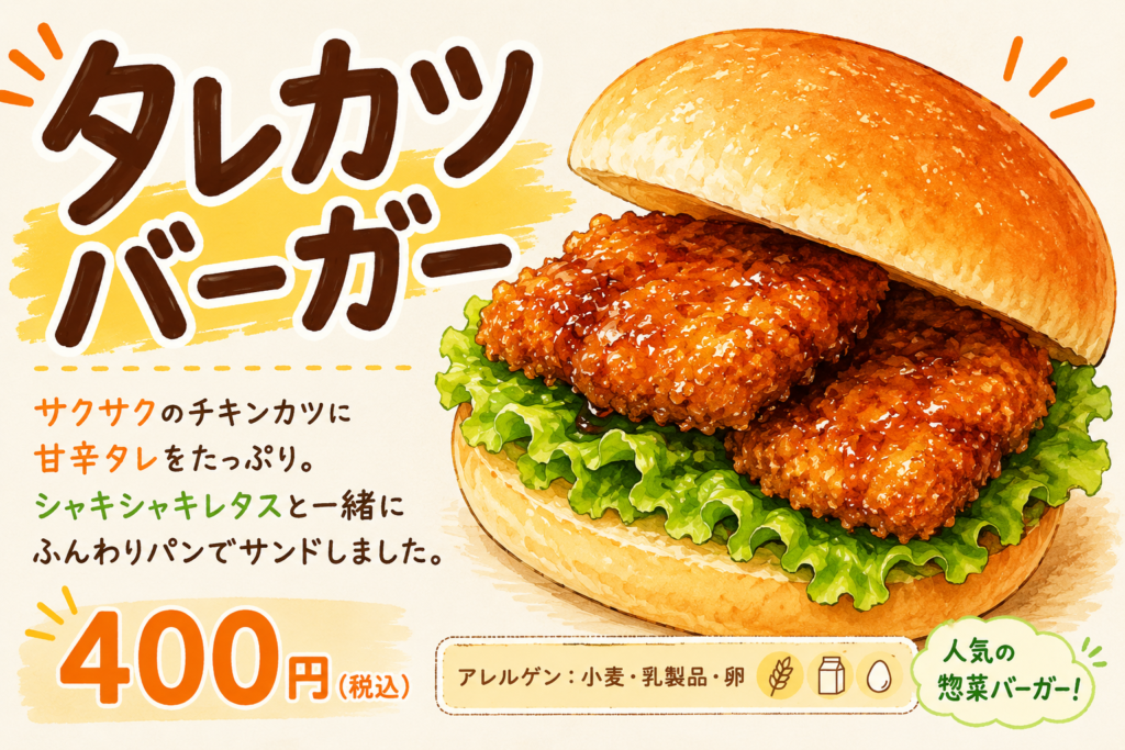 タレカツバーガー